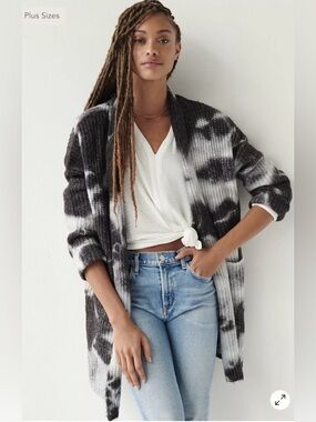 Anthropologie Avalon Tie-Dye Cardigan Sweater Size Small